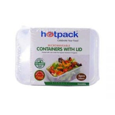 HOTPACK MICROWAVE RECT.CONTAINER 5S*500ML