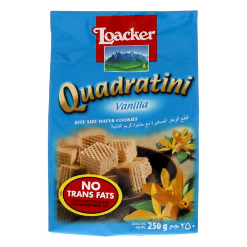 LOACKER QUARDATRINI VANILLA WAFER BITES 250GM 