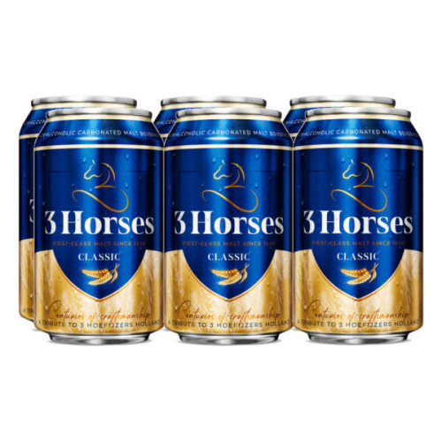 THREE HORSE MALT BEVERAGE CAN 6 X 330ML 